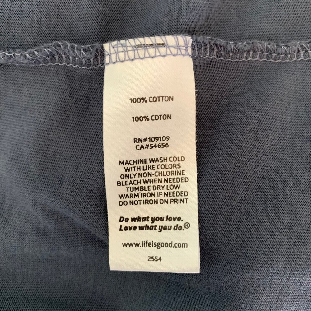 LIFE IS GOOD Womens Mosaic Cat V Neck Long Sleeve Crusher Tee - Picture 4 of 4